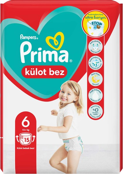 Külot Bebek Bezi 6 Beden 15 Adet Ekstra Large Tekli Paket