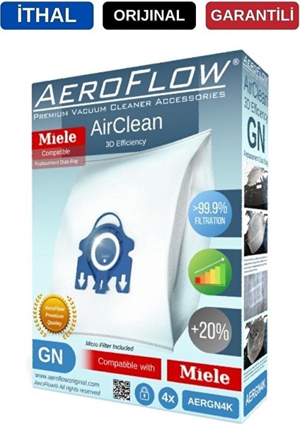 Miele Uyumlu Hyclean 3D Gn 4'lü Toz Torbası