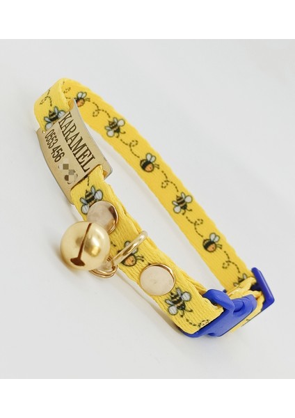 İsme Özel Arı Figürlü Kedi Tasması Turuncu 13-20 cm S fırsatları