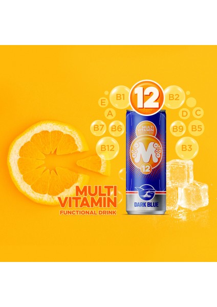 Dark Blue Multivitamin Enerji İçeceği, 250 ml (12'li Paket, 12 adet x 250 ml)