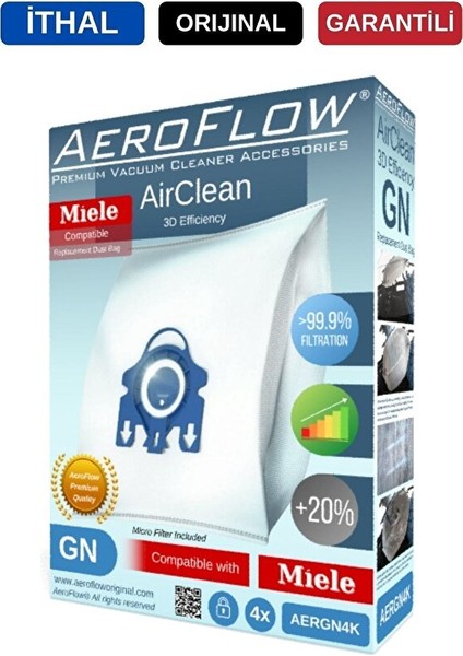 Miele Gn Uyumlu Toz Torbası 4'lü Paket