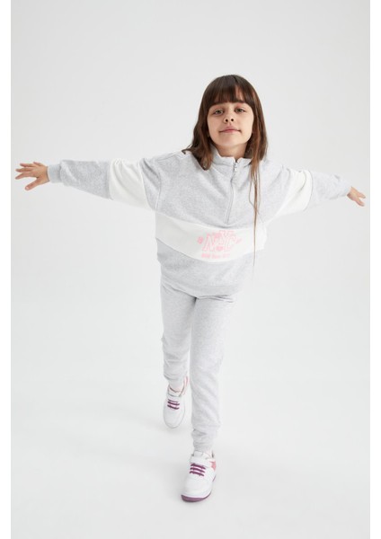 Kız Çocuk Gri Jogger Standart Fit Okul Eşofman Altı Y1078A622AU