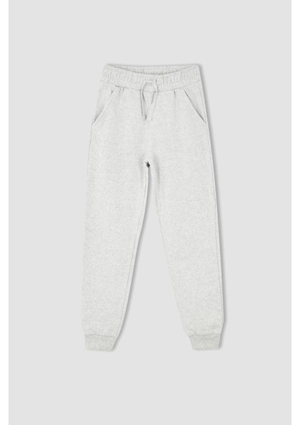 Kız Çocuk Gri Jogger Standart Fit Okul Eşofman Altı Y1078A622AU