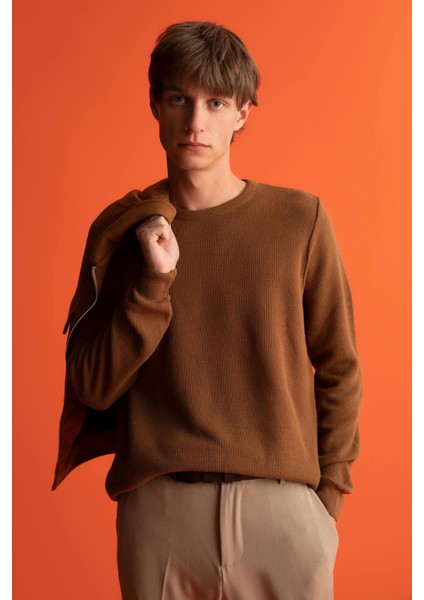 Slim Fit Bisiklet Yaka Triko Kazak X7392AZ22AU modelleri