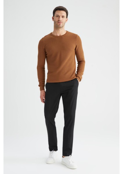 Slim Fit Bisiklet Yaka Triko Kazak X7392AZ22AU indirimleri