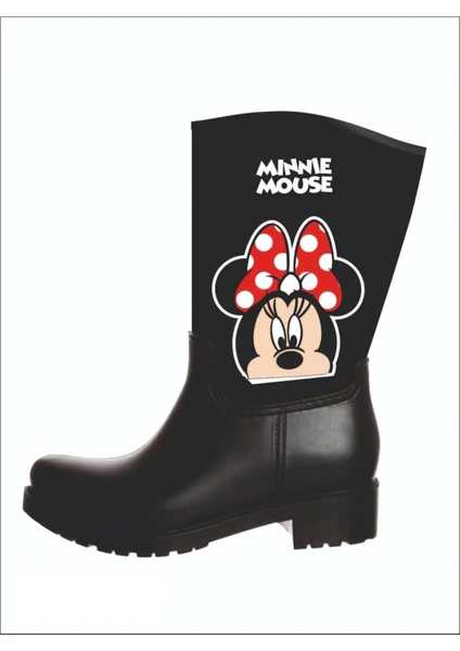 Sea & Blue Shoes Minnie Mouse Baskılı Su Geçirmeyen Kız Çocuk Yağmur Çizmesi