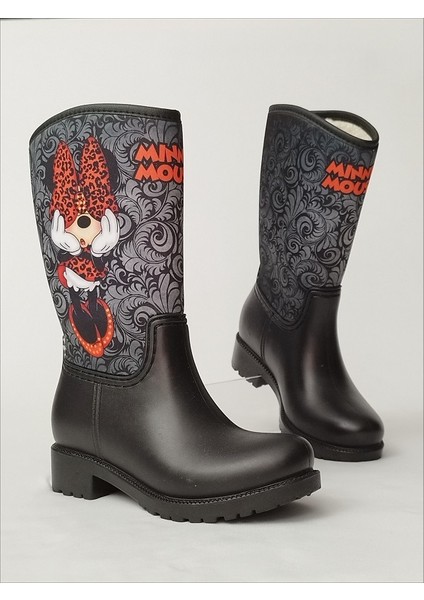 Minnie Büyük Tokalı Su Geçirmeyen Kız Çocuk Yağmur Çizmesi