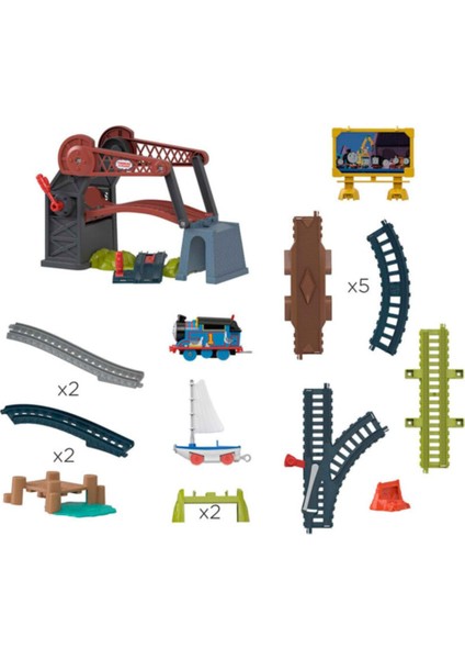 Thomas ve Arkadaşları Thomas ve Skiff Açılır Köprü Macerası Motorlu Trenli HGX65