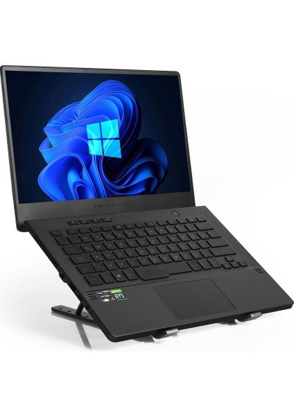 Portable Stand 9cm Fanlı Kademe Yükseklik Ayarlı 15.6"e Kadar Destekli Alüminyum Katlanabilir Notebook Standı (TXACNBPS03)