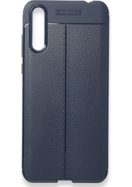 Huawei P Smart S Kılıf Focus Derili Silikon - Lacivert
