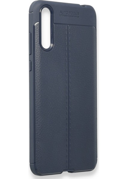 Huawei P Smart S Kılıf Focus Derili Silikon - Lacivert