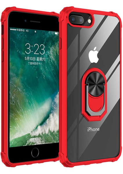 Apple iPhone 8 Plus Kılıf Arkası Şeffaf Köşeleri Renkli Tank Kılıf