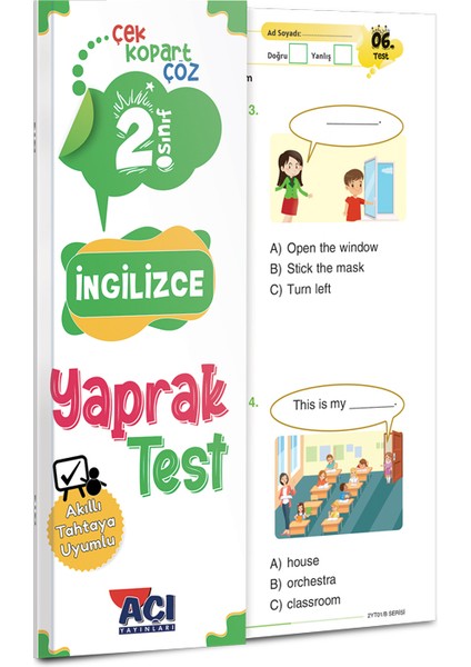 2. Sınıf İngilizce Çek Kopart Yaprak Test
