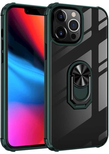 Apple iPhone 13 Pro Max Kılıf Arkası Şeffaf Köşeleri Renkli Tank Kılıf
