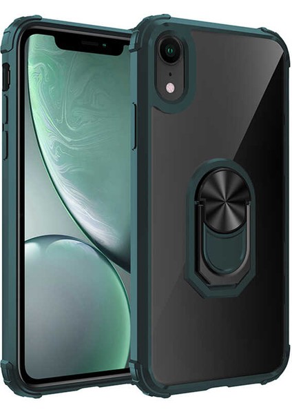 Apple iPhone Xr 6.1 Kılıf Arkası Şeffaf Köşeleri Renkli Tank Kılıf