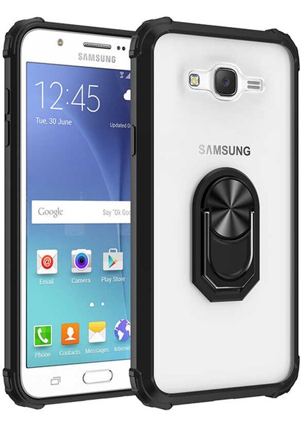 Samsung Galaxy J7 Kılıf Arkası Şeffaf Köşeleri Renkli Tank Kılıf