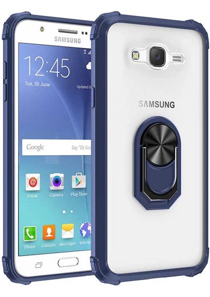 Kip GSM Samsung Galaxy J7 Kılıf Arkası Şeffaf Köşeleri Renkli Tank Kılıf