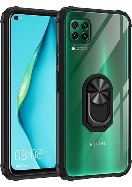 Huawei P40 Lite Kılıf Arkası Şeffaf Köşeleri Renkli Tank Kılıf