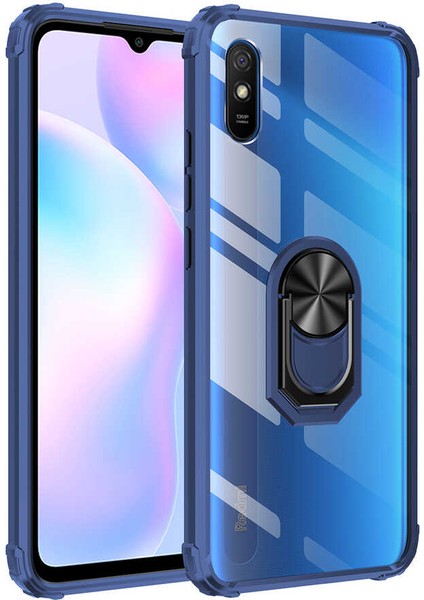 Xiaomi Redmi 9A Kılıf Arkası Şeffaf Köşeleri Renkli Tank Kılıf