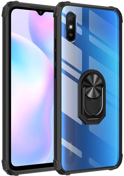 Kip GSM Xiaomi Redmi 9A Kılıf Arkası Şeffaf Köşeleri Renkli Tank Kılıf