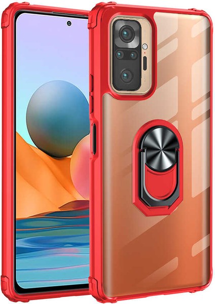 Xiaomi Redmi Note 10 Pro Kılıf Arkası Şeffaf Köşeleri Renkli Tank Kılıf