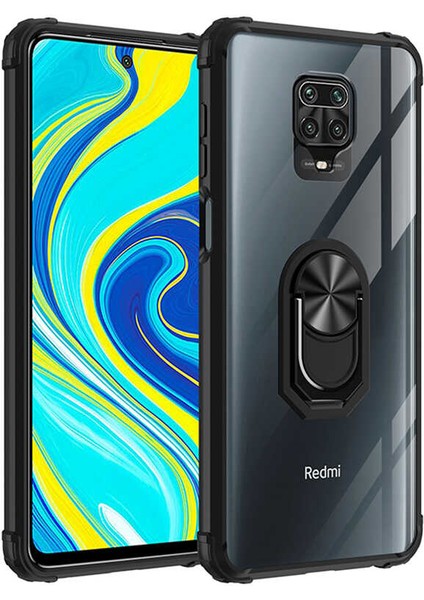 Xiaomi Redmi Note 9s Kılıf Arkası Şeffaf Köşeleri Renkli Tank Kılıf