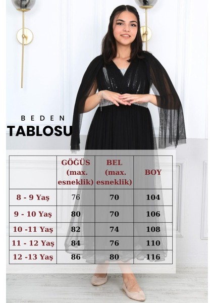 Kız Çocuk Beli Pul İşleme Sırt Lastikli Dantel Kol Detay Abiye Mezuniyet Düğün Balo Elbise-ABY-0028 indirimleri