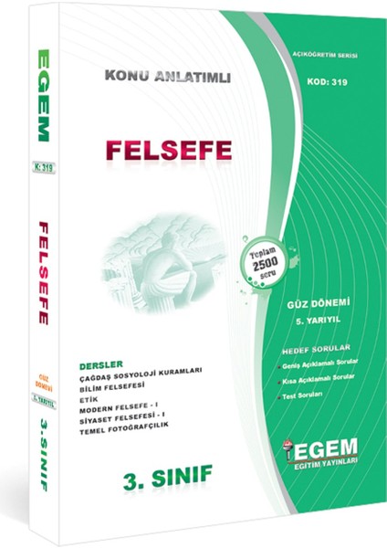 Açık Öğretim (AÖF) Felsefe 3. Sınıf Güz ve Bahar 5 ve 6 Dönem Konu Anlatımlı Soru
