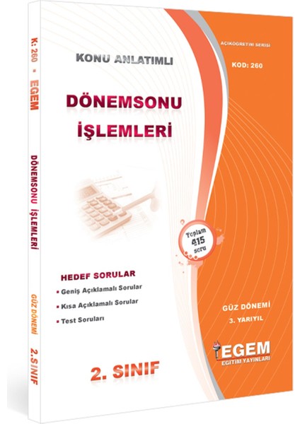 Açık Öğretim (AÖF) İşletme 2. Sınıf Güz 3 Dönem Konu Anlatımlı Soru Set