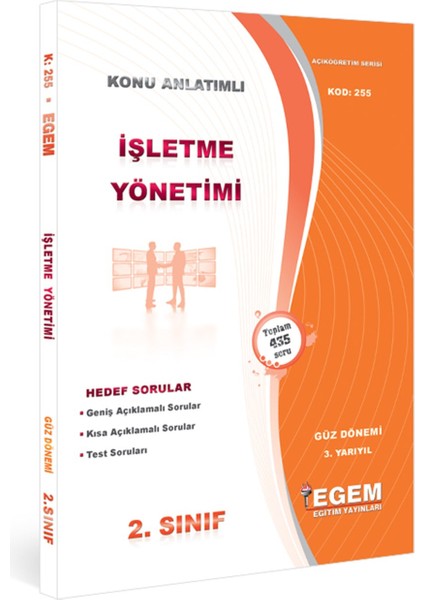 Açık Öğretim (AÖF) İşletme 2. Sınıf Güz 3 Dönem Konu Anlatımlı Soru Set