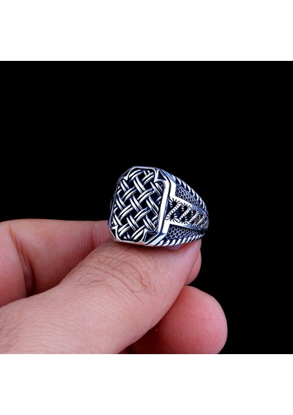 925 Ayar Gümüş Örgü Desen Motifli Yüzük fırsatları