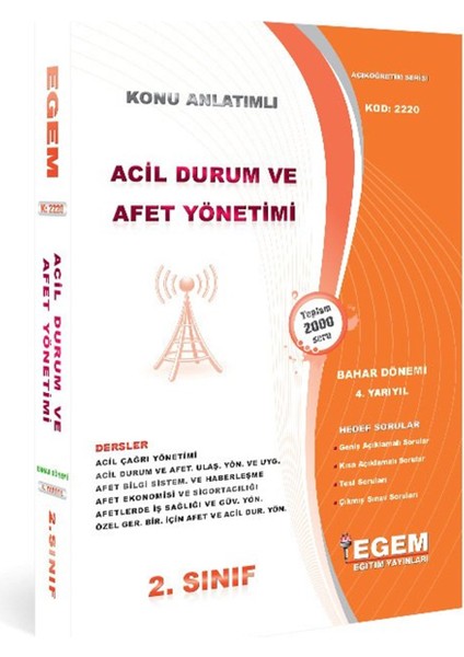 Açık Öğretim (AÖF) Acil Durum ve Afet Yönetimi 1,2,3,4. Sınıf Güz-Bahar Konu Soru Full Tüm Set