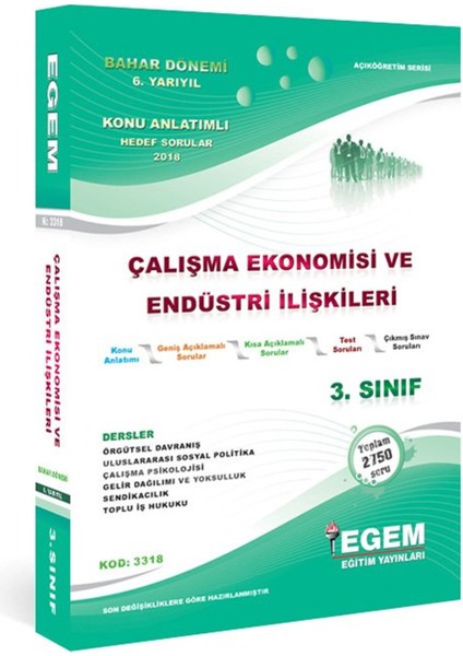 Açık Öğretim (AÖF) Çalışma Ekonomisi ve Endüstri İlişkileri 3. Sınıf 5 ve 6 Dönem Konu ve Soru