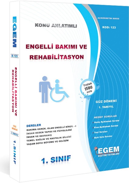 Açık Öğretim (AÖF) Engelli Bakımı ve Rehabilitasyon 1 ve 2. Sınıf 1 ve 3 Dönem Konu ve Soru