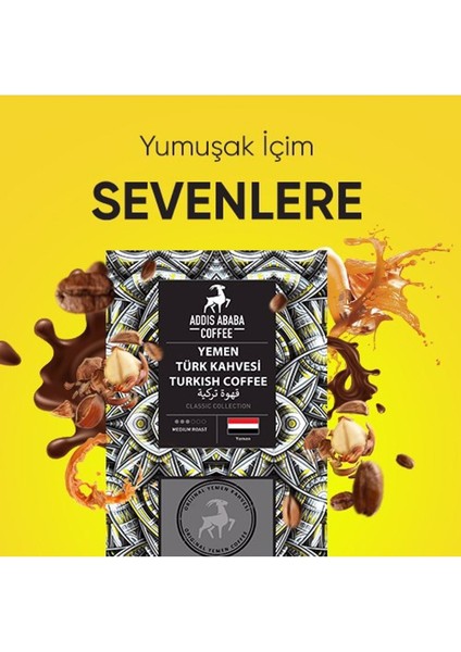 Addis Ababa Coffee Coffee Yemen Türk Kahvesi Avantaj Paketi 4 x 250 gr