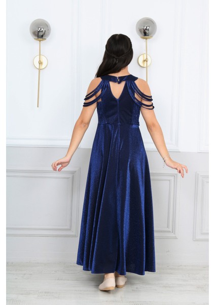 Kız Çocuk Simli Kumaş Astarlı Abiye Gece Mezuniyet Elbisesi-ABY-0029 indirimleri