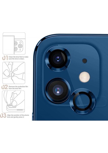Apple iPhone 12 Mini Uyumlu Metal Ekran Koruyucu - Mavi fiyatları