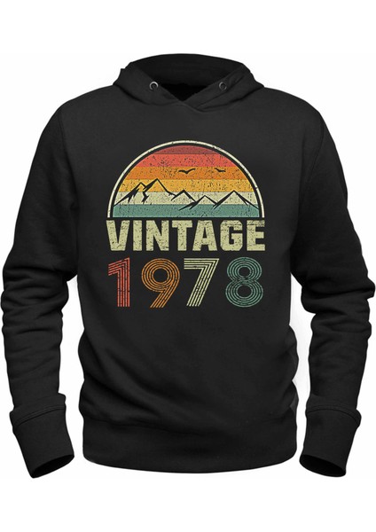Vintage 1978 Eskitme Siyah Tshirt