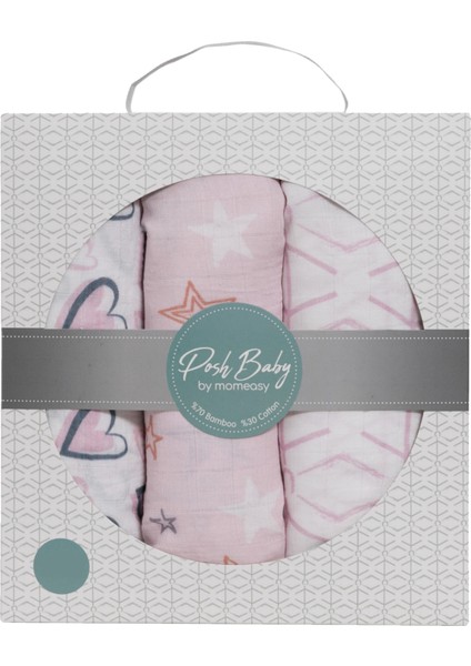 3'lü Örtü Pembe Yıldız - Pembe Çöp Adam - Kalp 3003-04 modelleri