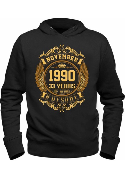Vintage Gold Awesome Series November 1990 Siyah Sweatshirt