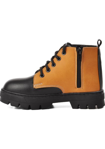 Arz 2301003-F Siyah-Camel Içi Kürklü Fermuarlı Çocuk Bot fiyatları
