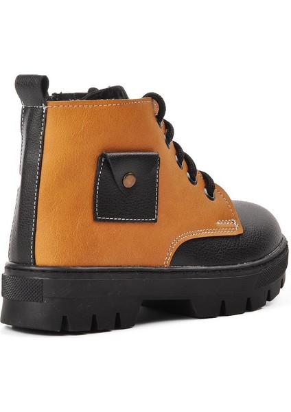 Arz 2301003-F Siyah-Camel Içi Kürklü Fermuarlı Çocuk Bot fırsatları
