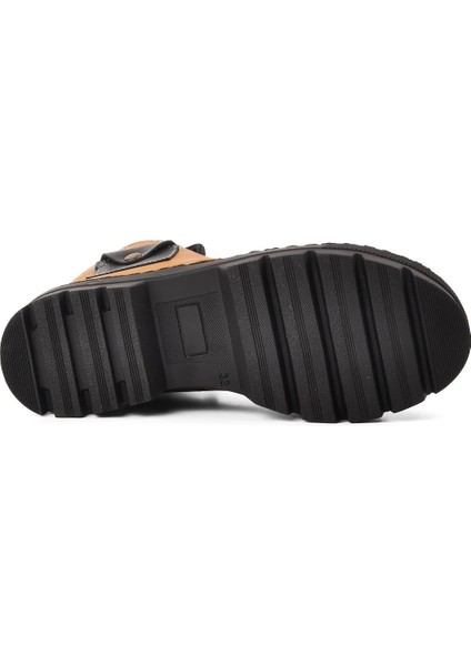 Arz 2301003-F Siyah-Camel Içi Kürklü Fermuarlı Çocuk Bot indirimleri