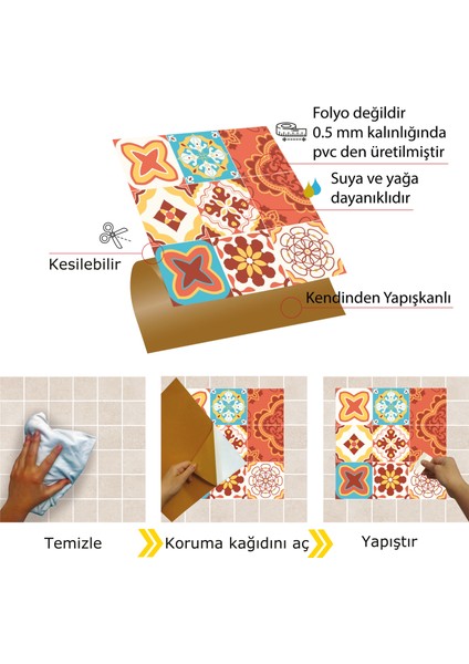 Kendinden Yapışkanlı Lunapark Desenli Pvc Karo 30X30 cm 4 Adet 0,36 m2