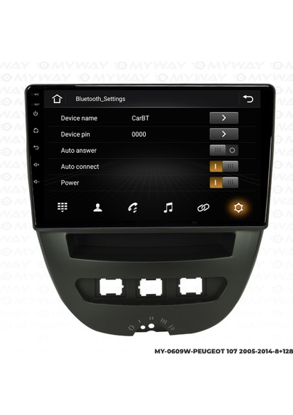 Peugeot 107 Android Carplay Multimedya Navigasyon Ekran Teyp 8GB+128GB indirimleri