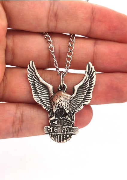 Motor Ride Free Cycles Kartal Motorcu Kolye Antik Gümüş Kaplama modelleri