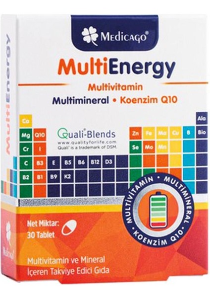 Medicago Medicago multienergy Multivitamin Multimineral Koenzim Q10 30 Tablet -Va685