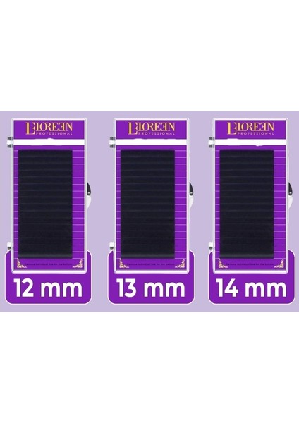 Professional 3lü Ipek Kirpik Set 0.07 D Kıvrım 12-13-14MM