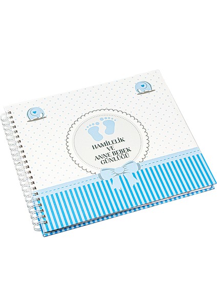 Hamilelik ve Anne Bebek Günlüğü Anı Defteri Mavi