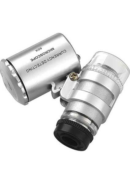 Taşınabilir Mini Cep 60X Mikroskop - Gümüş (Yurt Dışından)